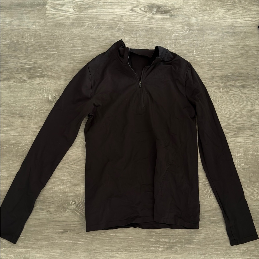 Fabletics Black Long Sleeve Quarter-Zip Top